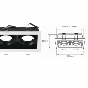 LAMPARA DE LUZ LED DIRIGIBLE RECTANGULAR COLOR PLATA BASE INTERIOR NEGRO TECNOLITE 120YD4002MVS