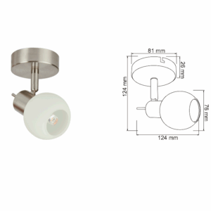 LAMPARA SPOT DE TECHO LED 6 WATTS COLOR,DE BASE PLATEADO TECNOLITE 60LVC7401VS