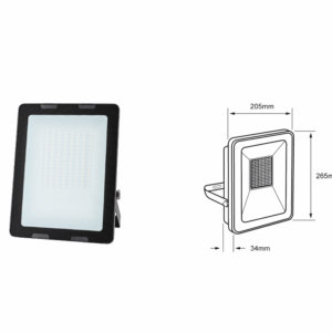 REFLECTOR LED CUADRADO COLOR NEGRO,6500 K, Y 100 W LUZ DE DIA TECNOLITE 100LQLEDT65MVN