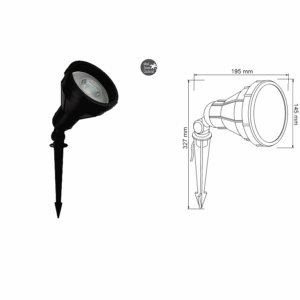 LAMPARA DE ESTACA BASE COLOR NEGRO TECNOLITE H-725/N