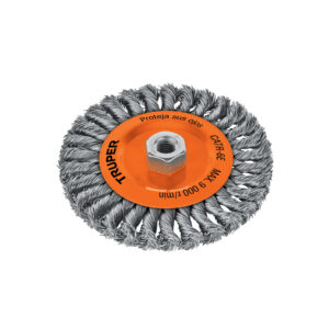 CARDA CIRCULAR 6" ALAMBRE TRENZADO, EJE 5/8"-11, TRUPER 11597